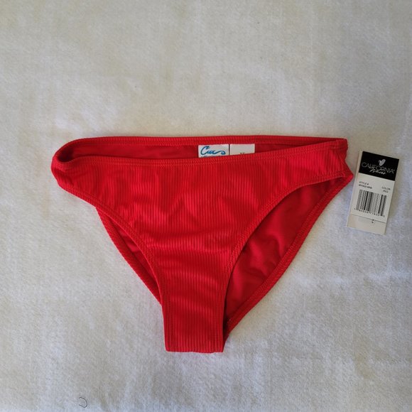 California Waves Other - California Wave Ribbed Hipster Bikini Bottoms Red